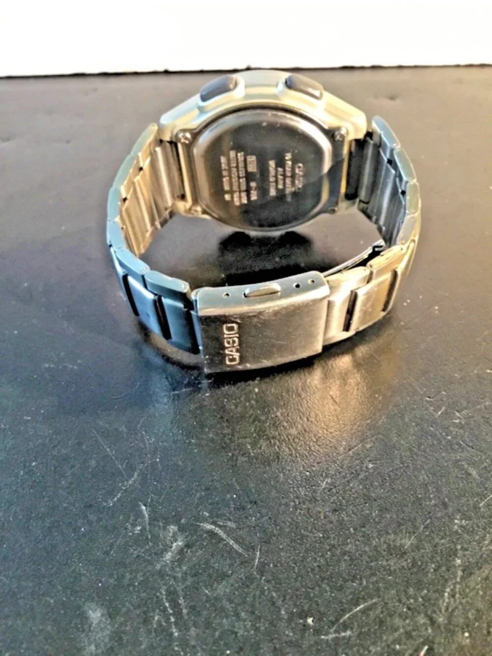 Casio Illuminator WR 100M – Model W‑756 – Stainless Steel Band==WORKS WELL==